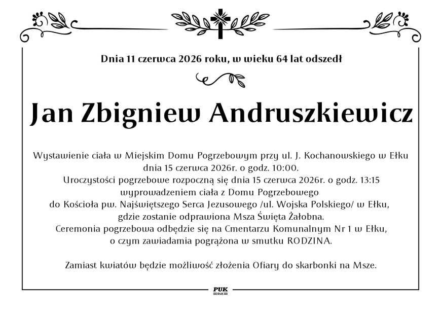 Jan Zbigniew Andruszkiewicz - nekrolog